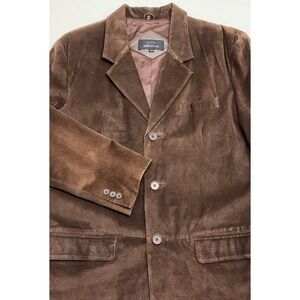 VTG 90s/Y2K Jones New York Brown Sueded Leather Blazer/Sport Coat 40R EUC